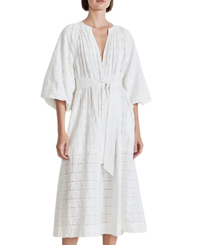 Sun Mesa Midi Dress In Cream Tunics Fashionable trendy