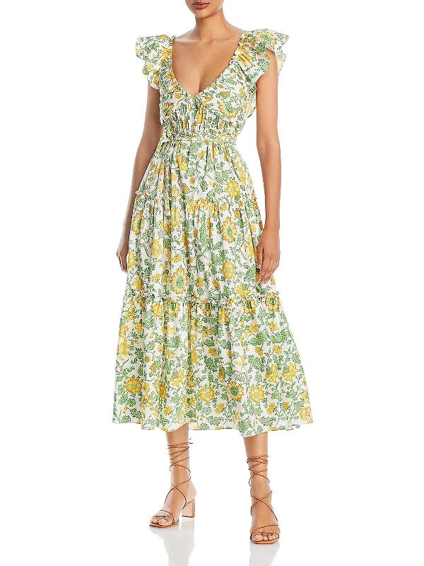 Anastasia Womens Floral Print Mid-Calf Fit & Flare Dress Tunics Exclusive limited