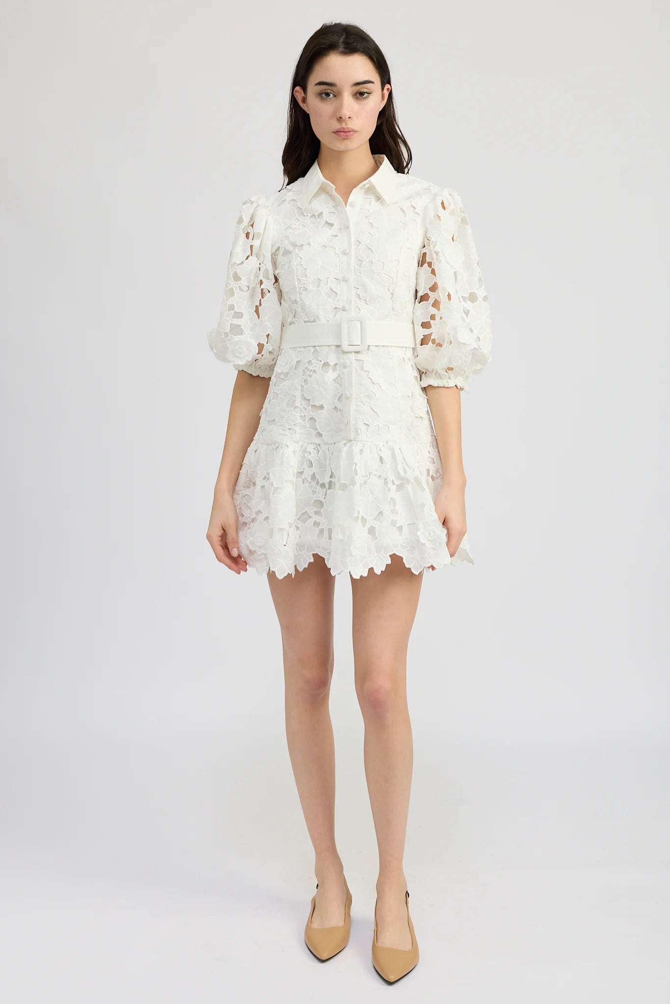 En Saison Ottis Mini Dress Chic Halter Mini Dress
