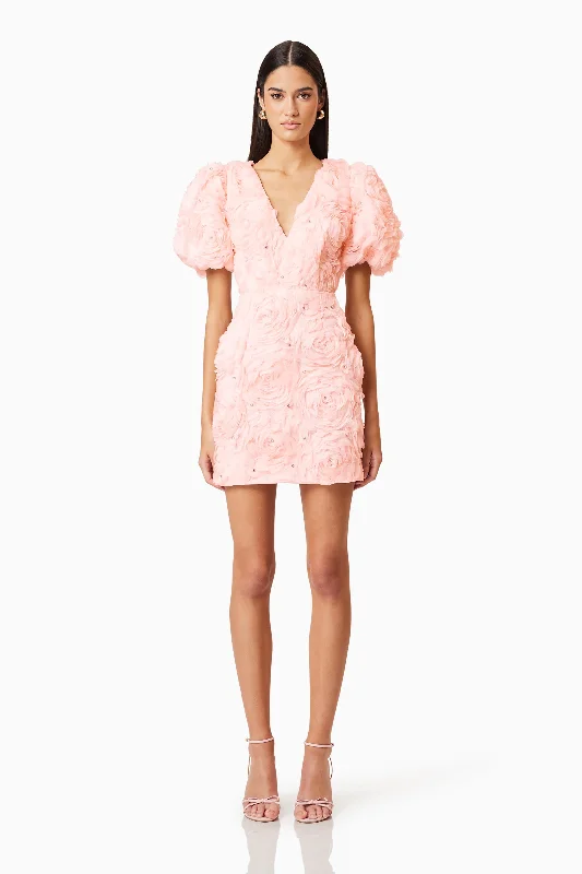 Elliatt Rosella Mini Dress - Ballet Pink Trendy Floral Mini Dress