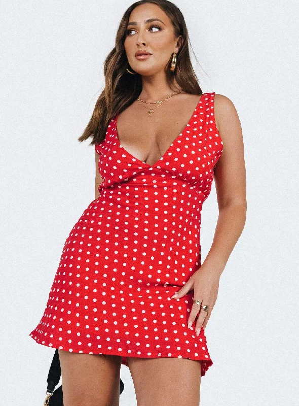 Nellie Mini Dress Red Polka Dot Tunics Brand named