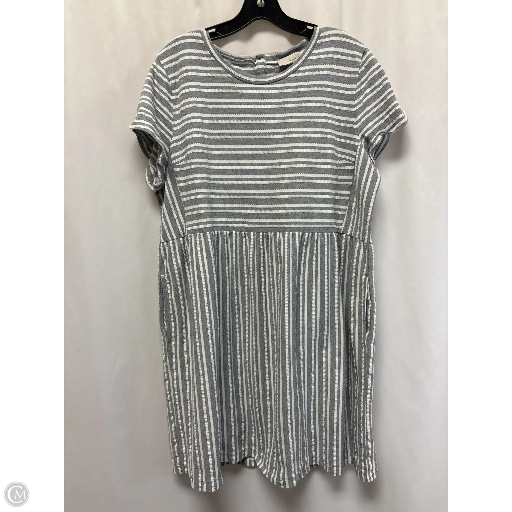 Dress Casual Midi By Loft In Blue, Size: Xl Tunics stripes playful