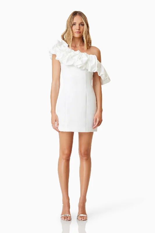 Amelie Mini Party Dress - White Tunics Silk luxurious