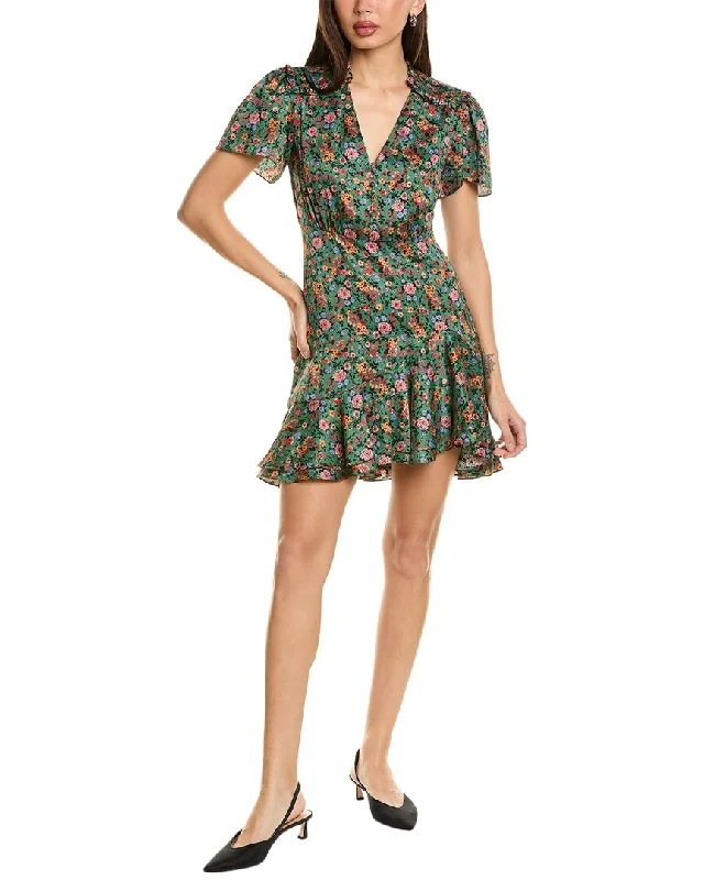 Sandro Ruffle Hem Mini Dress Tunics Stylish elegant