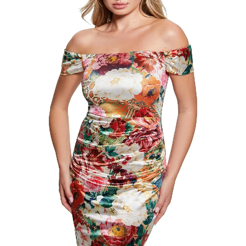 Camila Womens Off-The-Shoulder Short Mini Dress Tunics Sophisticated sleek