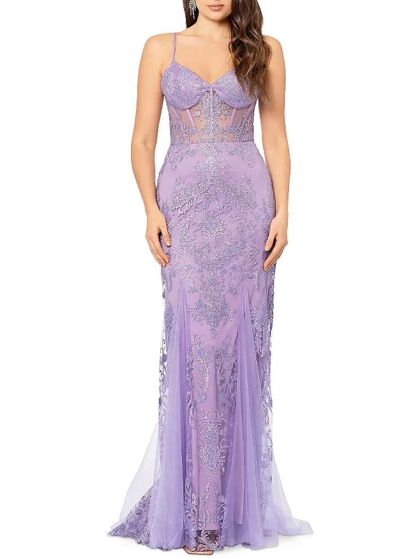 Juniors Womens Illusion-Waist Corset Evening Dress Tunics Seasonal trendy