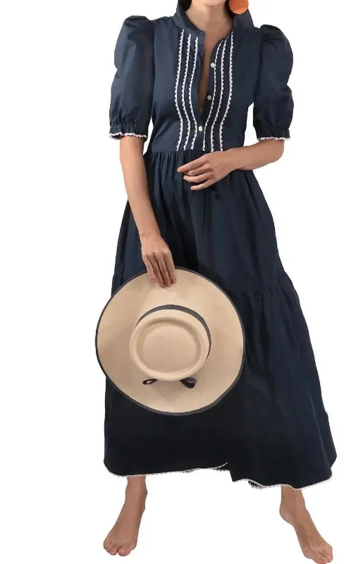 Ric Rac Roc Midi/maxi Dress In Navy Tunics Custom made