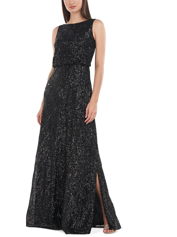 Womens Sequined Long Evening Dress Tunics Running lightweight