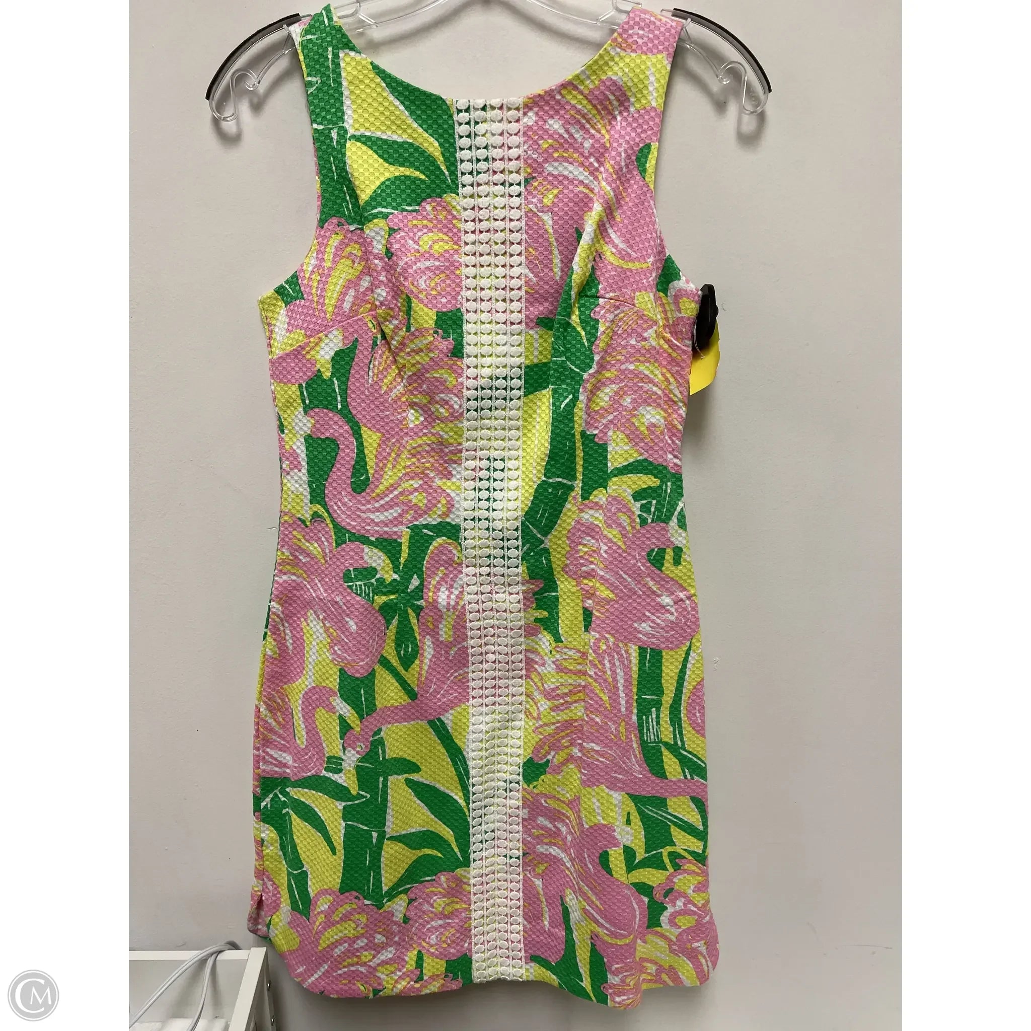 Dress Designer By Lilly Pulitzer In Green & Pink, Size: S empire Waist empire