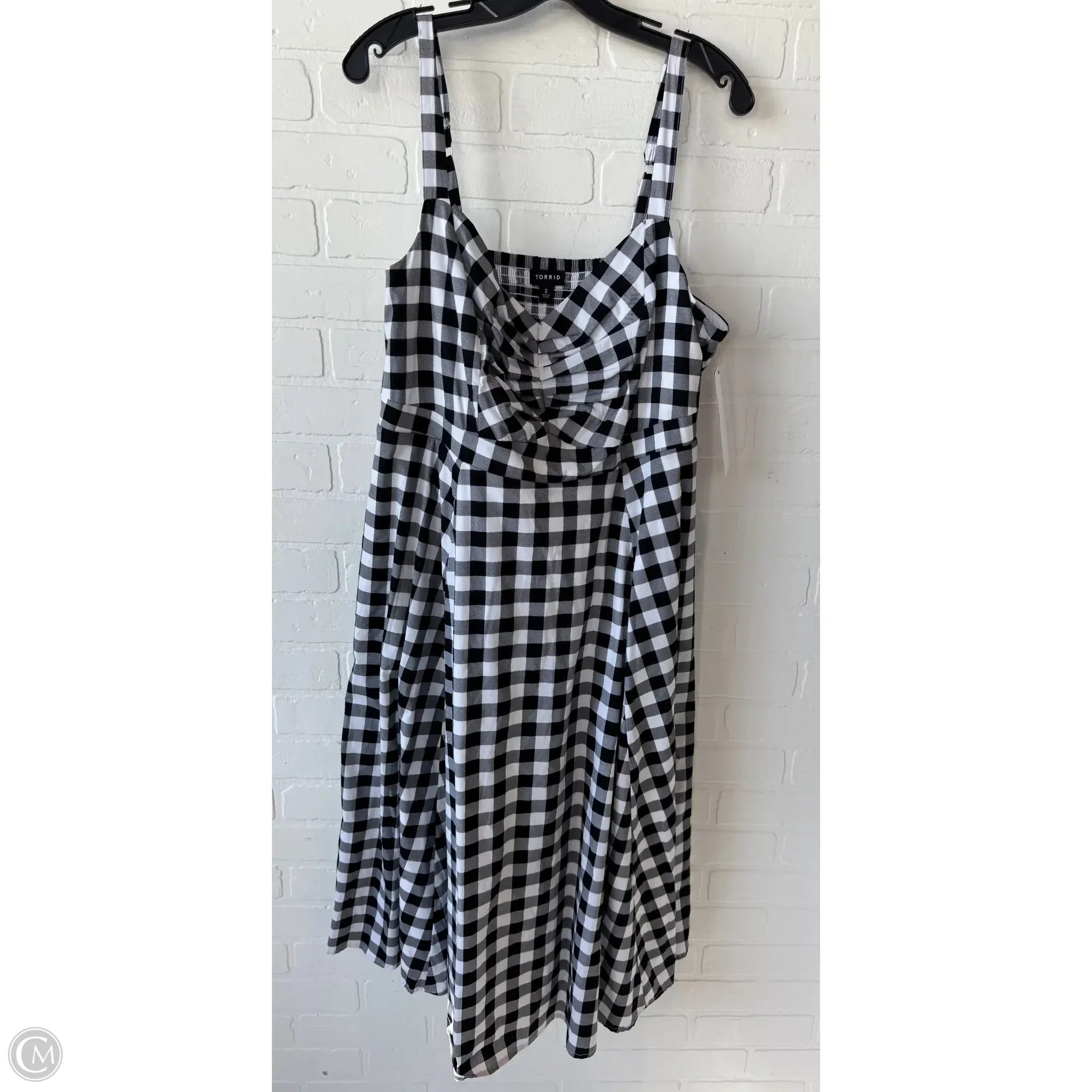 Dress Casual Midi By Torrid In Black & White, Size: 2x Cowl Neckline Elegant