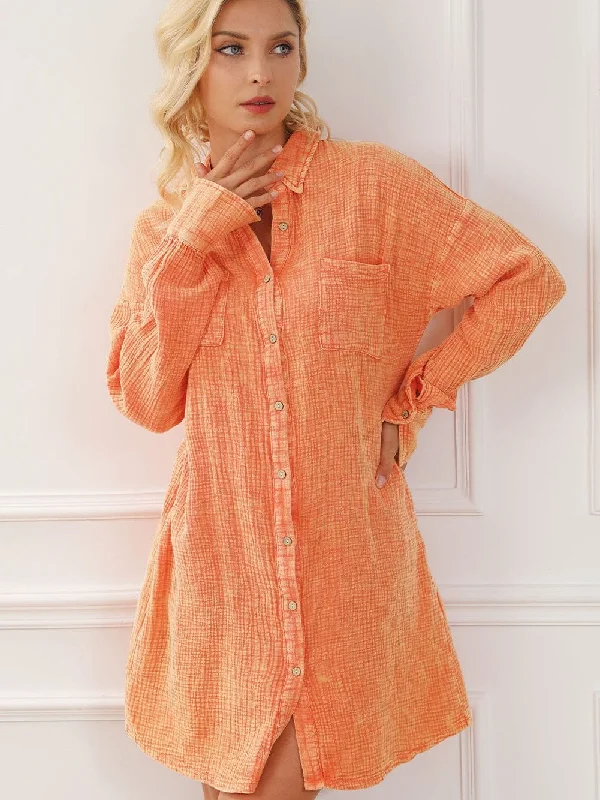 Loose-Fitting Gauze Mini Dress Comfortable Ruffle Mini Dress