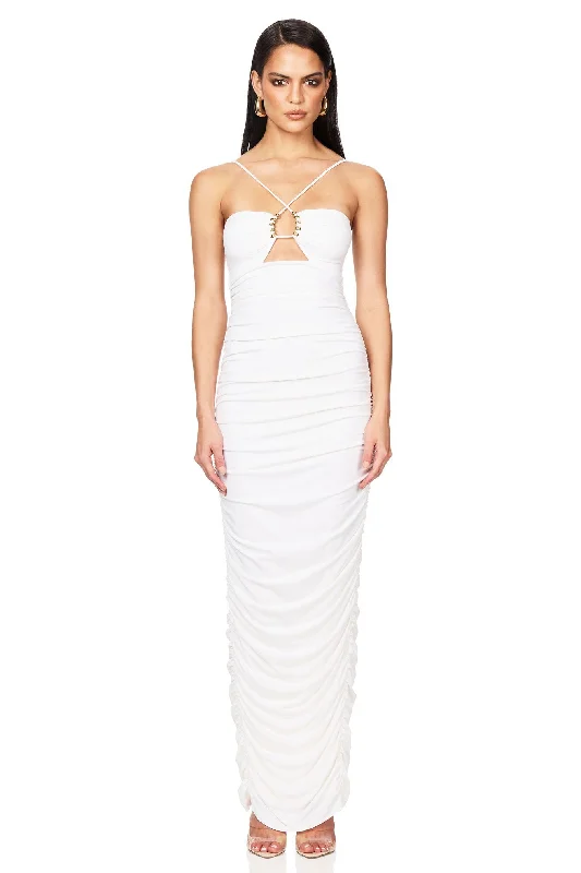 Nookie Empire Maxi Dress - White Elegant Long Evening