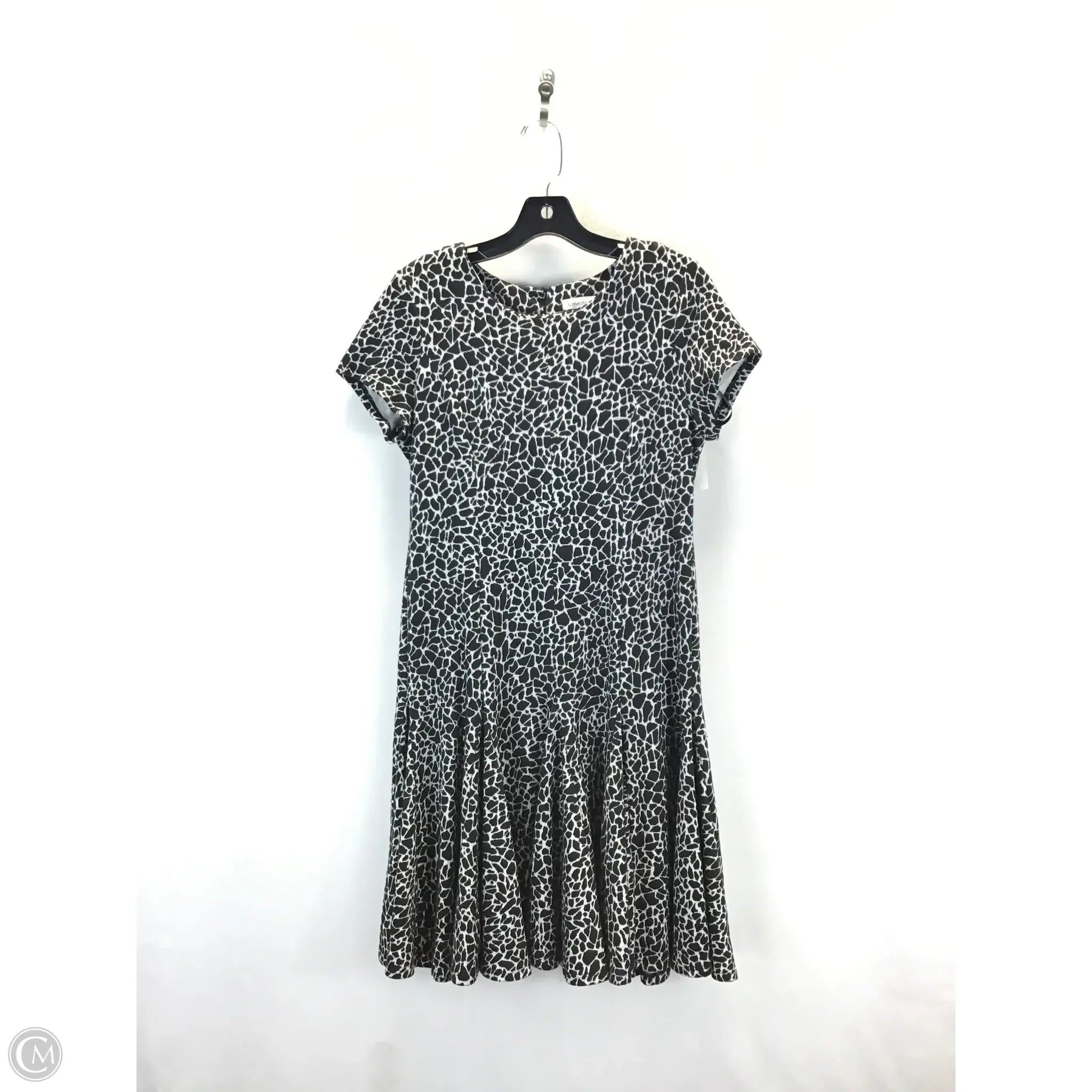 Dress Casual Midi By Calvin Klein In Black & White, Size: L Shift Classic Vintage