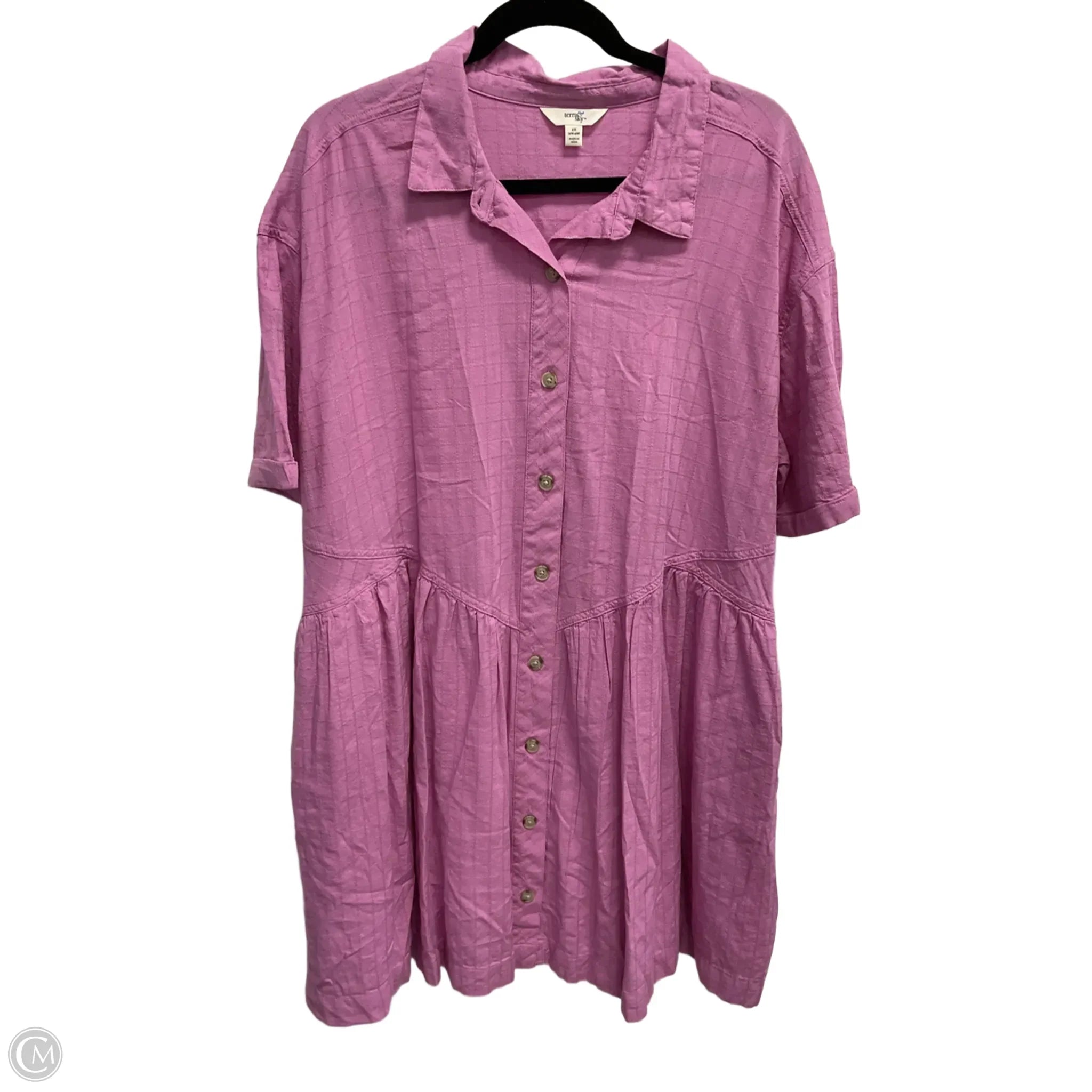 Dress Casual Midi By Terra & Sky In Pink, Size: 2x sweetheart Neckline Romantic