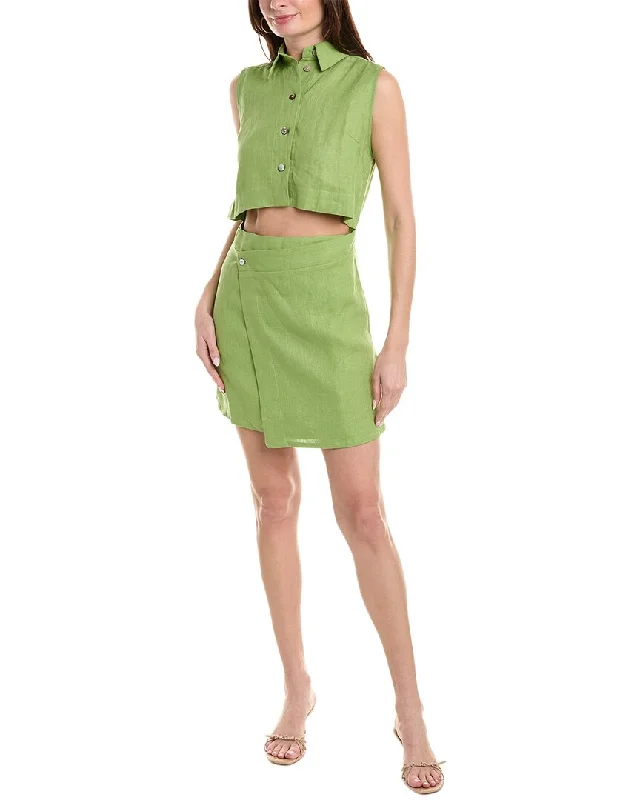 Hevron Kimmia Linen Mini Dress Tunics Versatile functional
