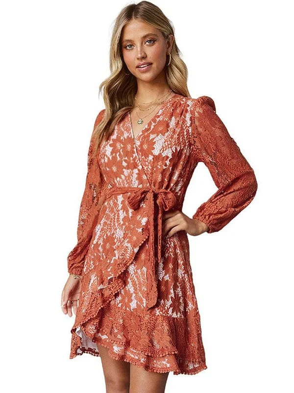 Winter Lace Mini Dress Fashionable Party Mini Dress
