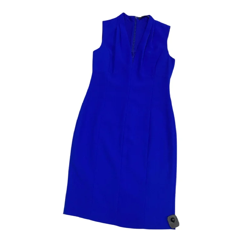 Dress Casual Midi By Tahari By Arthur Levine In Blue, Size:S Tunics Silk luxurious