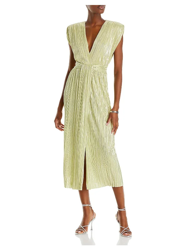 Margo Womens Semi-Formal Midi Cocktail And Party Dress Crew Neckline Sporty