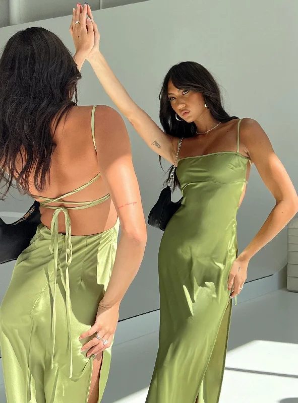 Leyana Maxi Dress Green Tunics Cozy soft