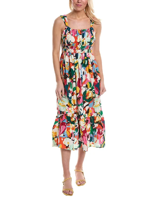 CROSBY by Mollie Burch Whitner Linen-Blend Midi Dress Tunics Chinos classic