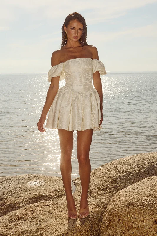 Elodie Mini Dress - Ivory Tunics Ceremony elegant