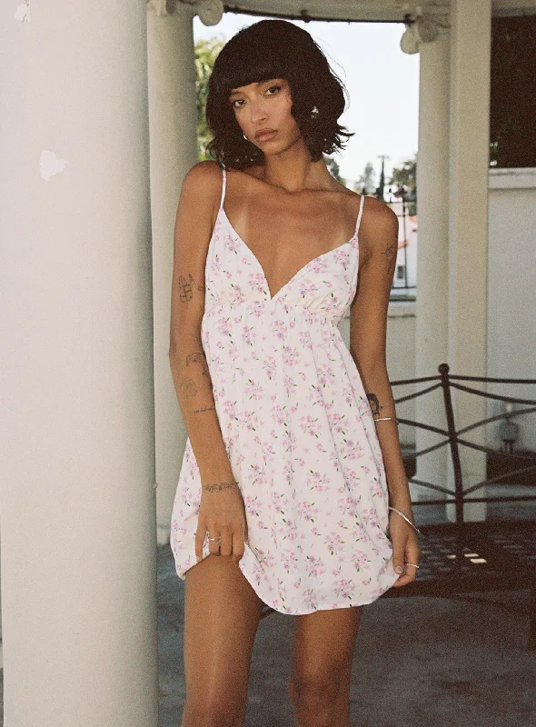 Koko Mini Dress Cream Floral Tunics Print Colorful