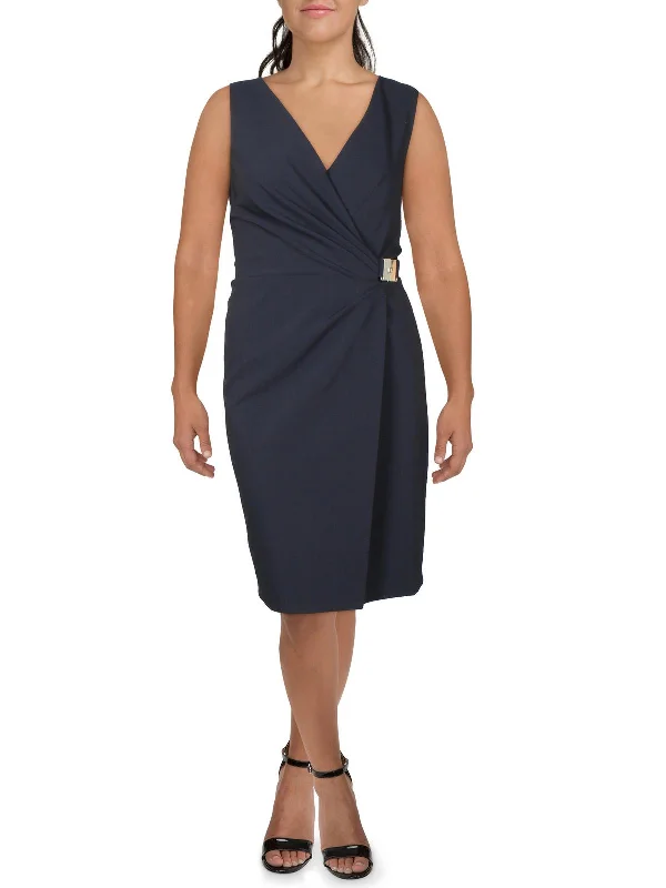 Womens Sleeveless Short Wear to Work Dress Boatneck Modish Everyday