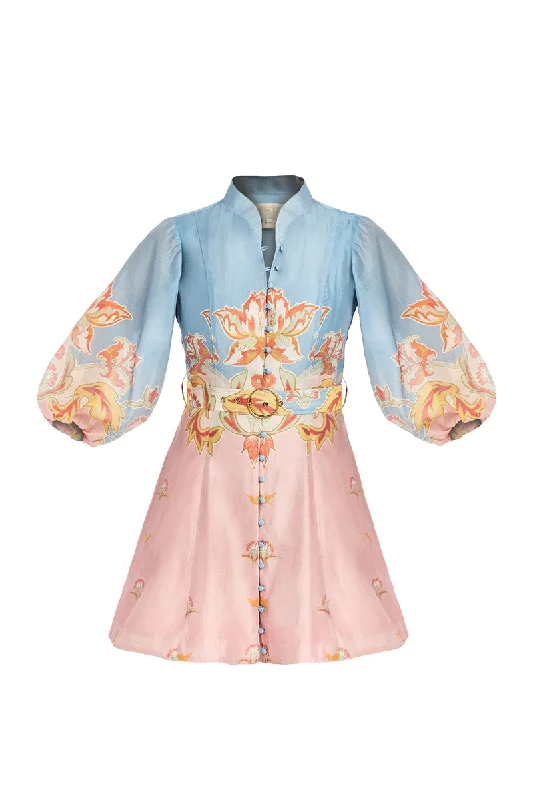 VALENCIA MINI DRESS IN PINK BLUE Comfortable Casual Mini Dress