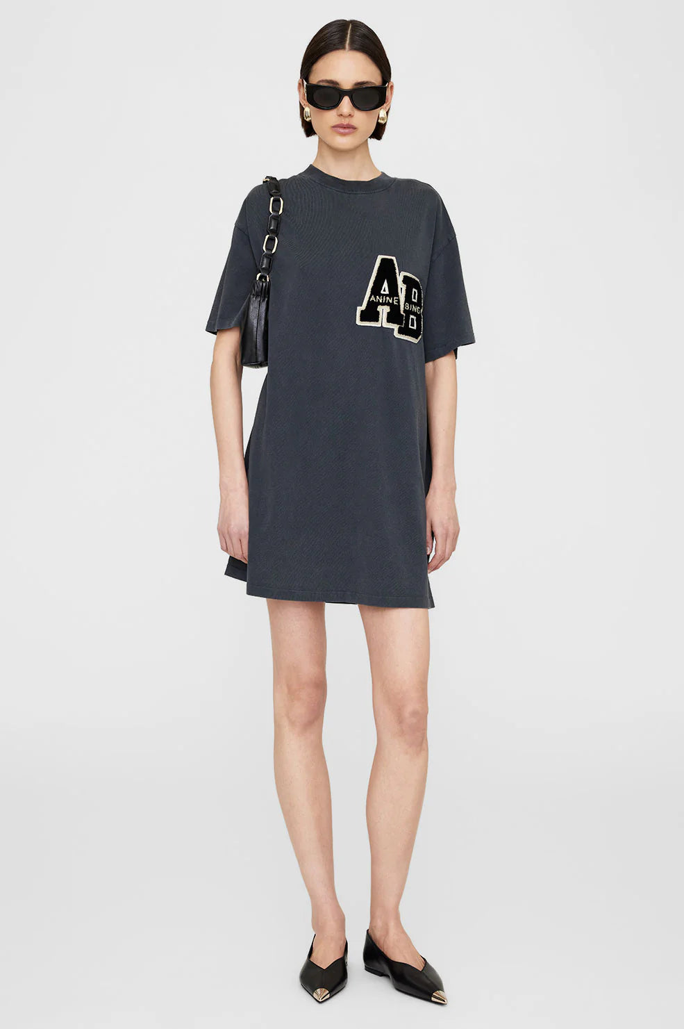 Anine Bing Beth Mini Dress Letterman Trendy Wraparound Mini Dress