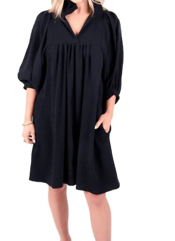 Stella Dress In Black empire Waist empire