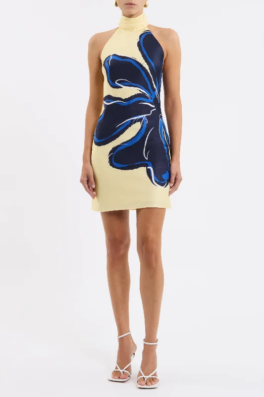 Rebecca Vallance Indigo Bloom Mini Dress - Navy/Yellow Floral Chic Pleated Mini Dress Rebecca Vallance Indigo Bloom Mini Dress - Navy/Yellow Floral Chic Pleated Mini Dress