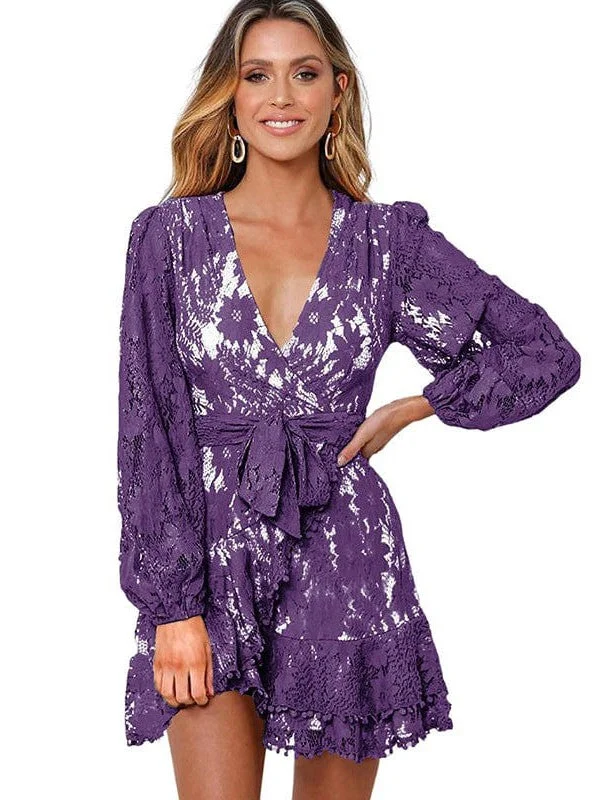 Summer Lace Mini Dress Stylish Spaghetti Strap Mini Dress