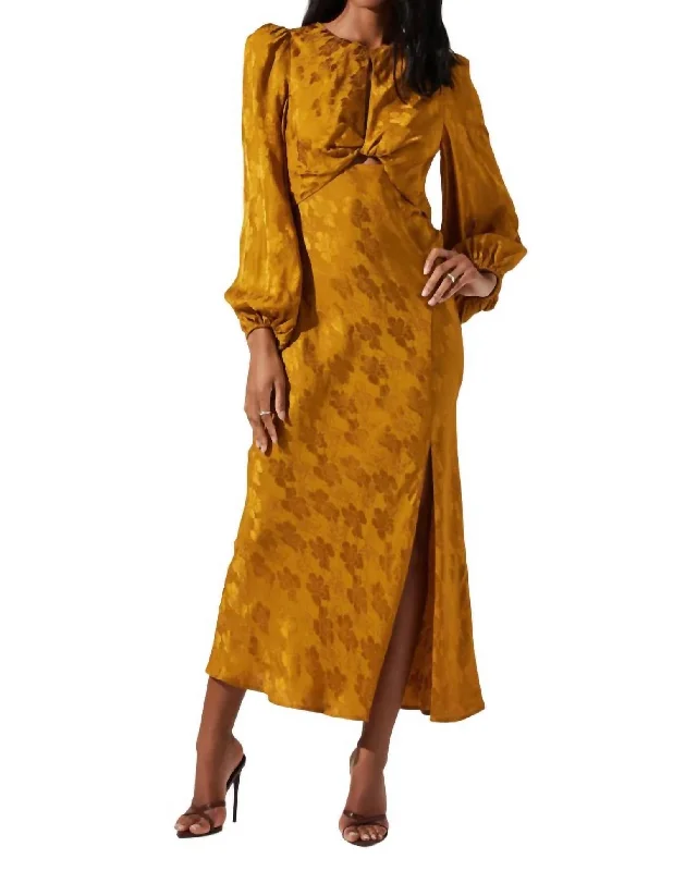 Suzy Floral Cutout Dress In Mustard Tunics Wedding white