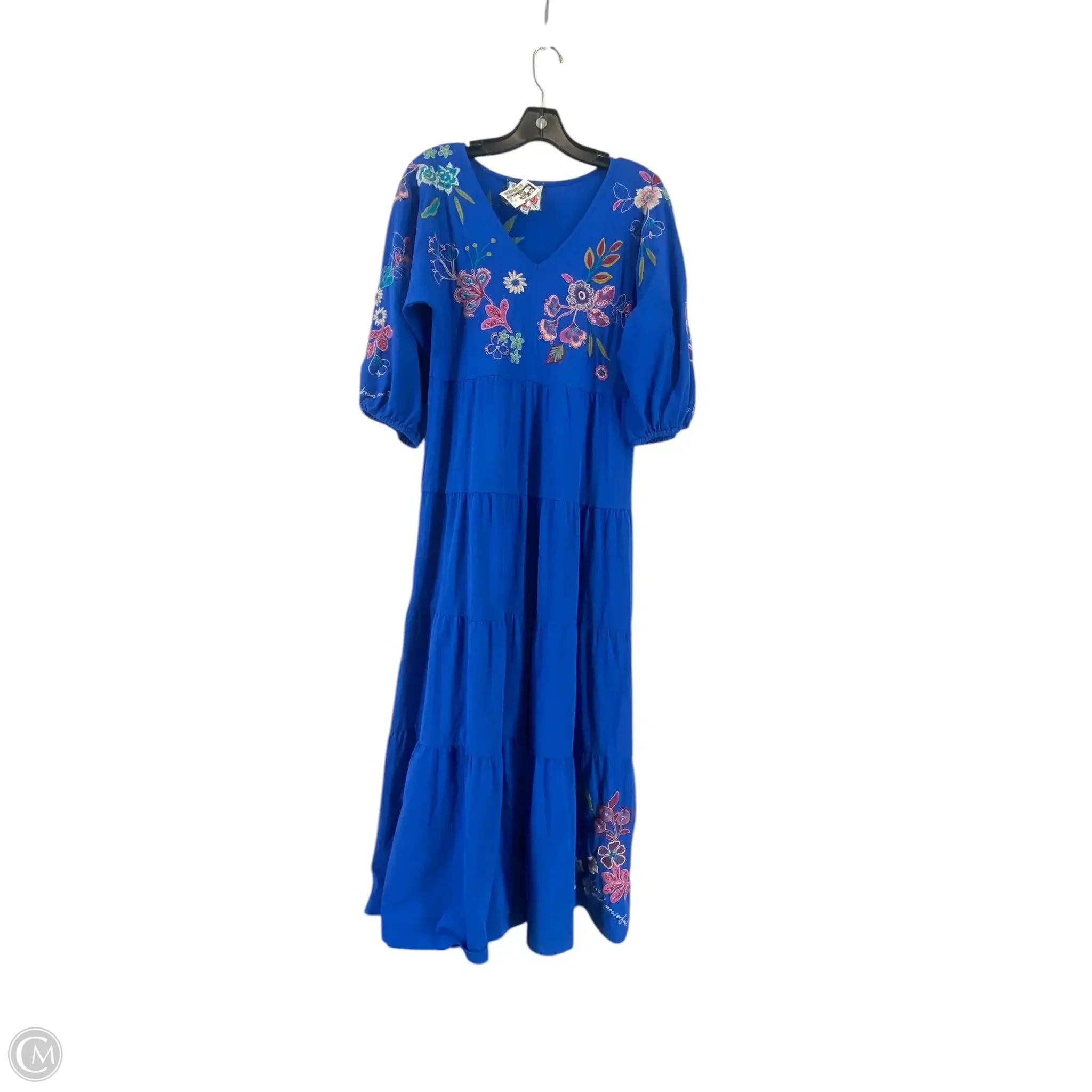 Dress Casual Maxi By Johnny Was In Blue, Size: Xs Tunics Chic elegant