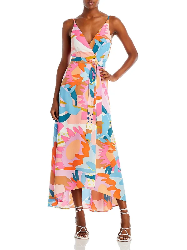 Womens Chiffon Maxi Wrap Dress Tunics Business professional