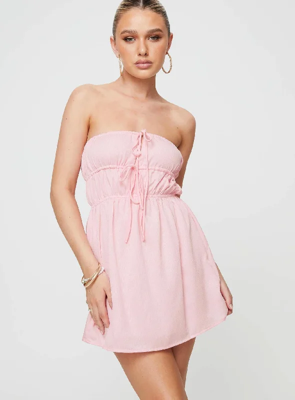 Blooming Mini Dress Pink Tunics Seasonal trendy