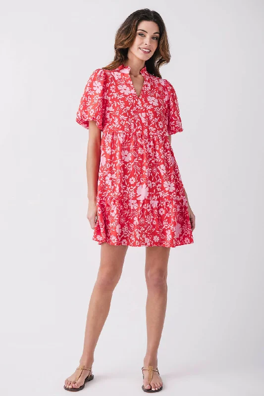 THML Puff Sleeve Floral Dress Tunics Bestseller popular