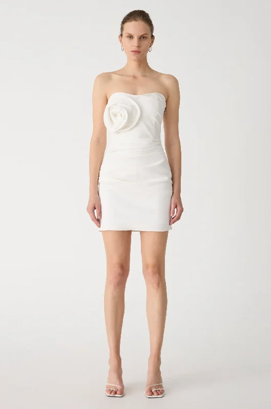 Misha Mercedes Mini Dress - Ivory Turtleneck Neckline Stylish