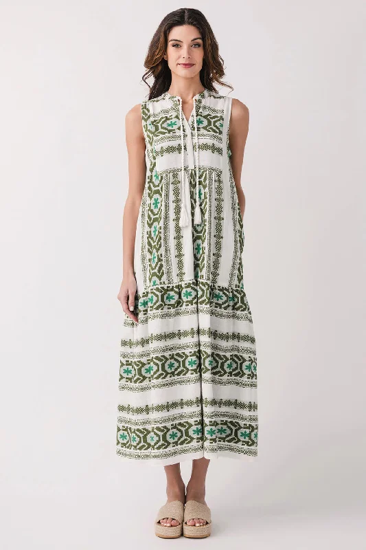 Elan Embroidered Tiered Maxi Dress Tunics Recommended stylist
