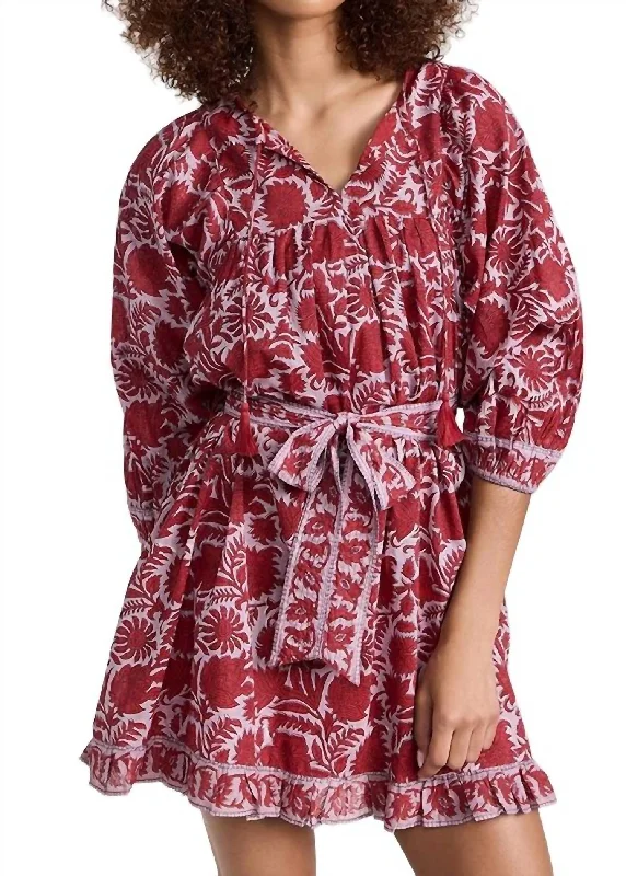 Kaz Mini Dress In Flora Turtleneck Neckline Stylish
