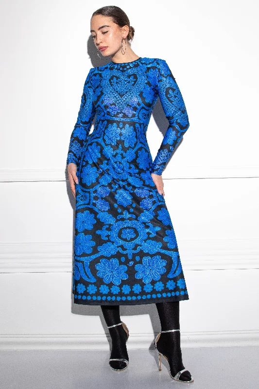 Tilla Kalotaszeg Blue dress Tunics Practical easy-care
