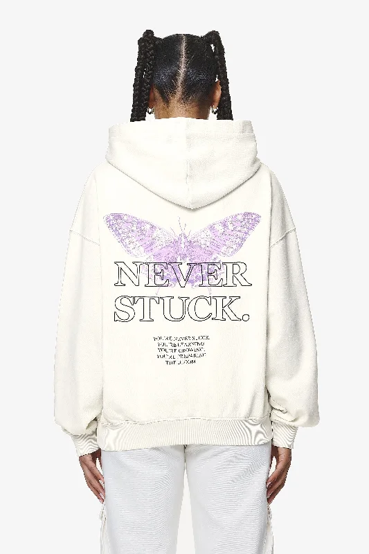 Eira Oversized Hoodie Washed Salty Cream Hoodie with Hem Ribbing Snug Secure