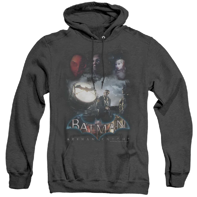 Batman Arkham Knight Villain Storm - Heather Pullover Hoodie Fitted Ribbed Sweater