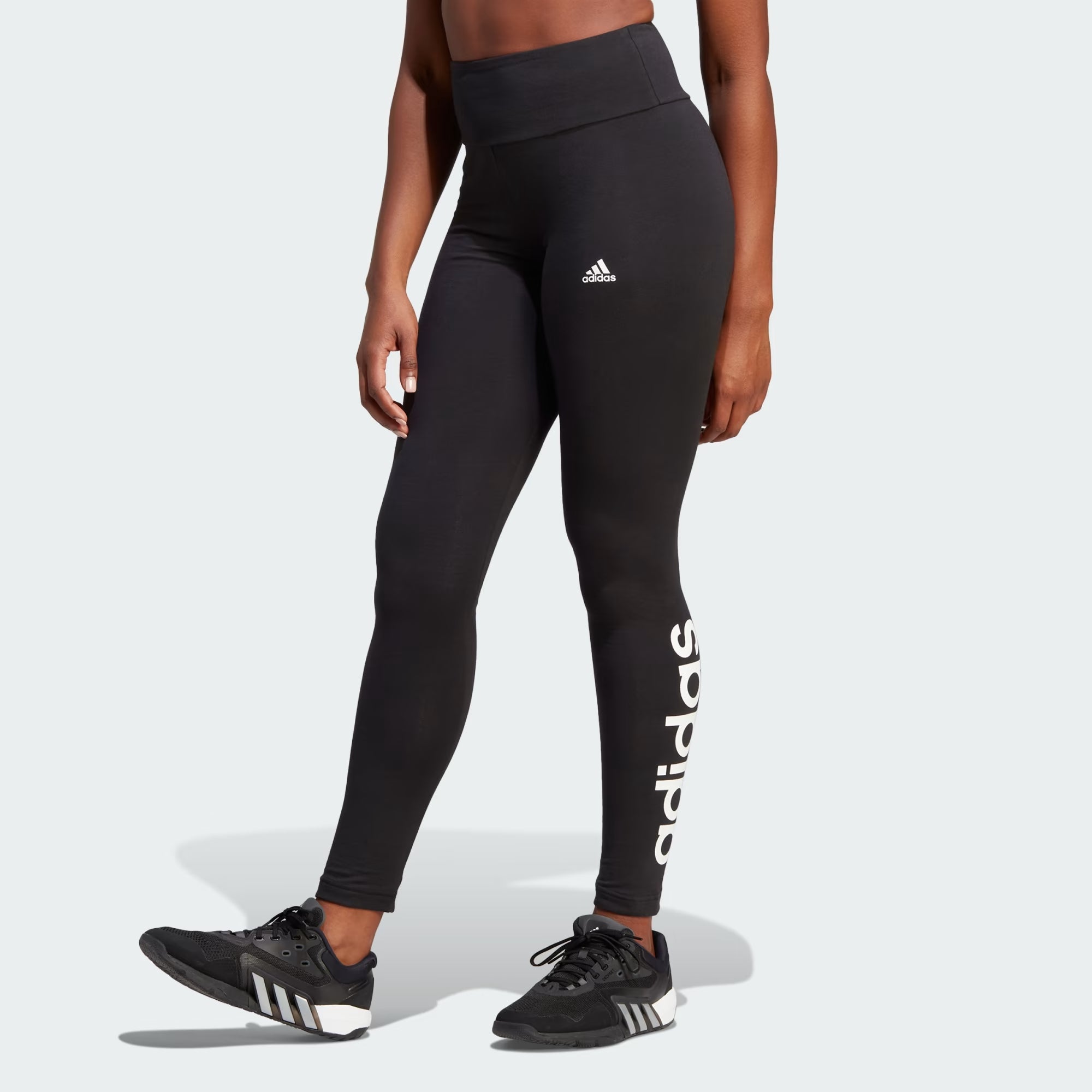 Adidas Essentials Highwaisted Logo Leggings - Women Stylish Stretch Print Leggings