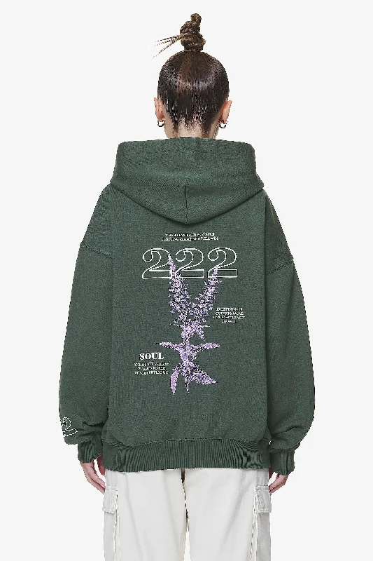 Habo Oversized Hoodie Washed Sage Green Hoodie with Side Slits Relaxed Casual