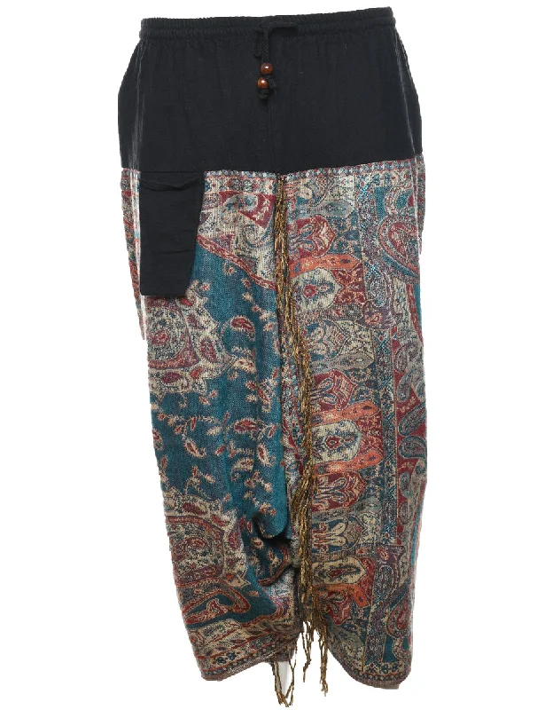 Paisley Pattern Tapestry Trousers - W23 L22 Trousers fashionable trendy