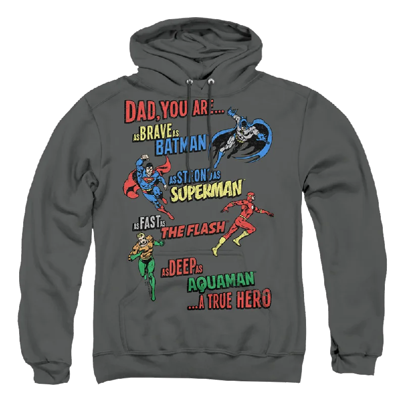 Justice League Dad Hero Pullover Hoodie Bateau Neck Pullover