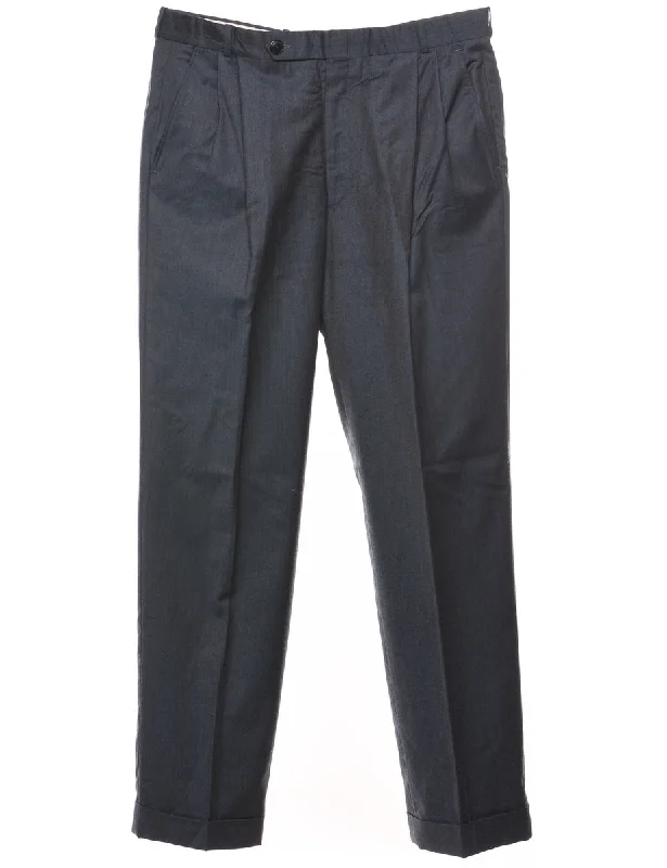 Dark Grey Straight-Fit Trousers - W36 L33 Trousers Spring Floral