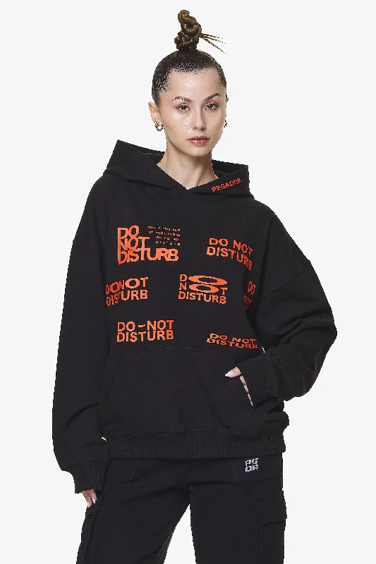 Groven Oversized Hoodie Black Hoodie with Front Slit Layering Stylish