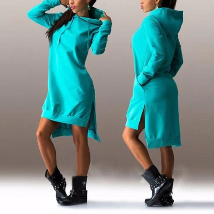 Woman Sweatshirt Dress Hoodies Autumn Sports Casual Long Sleeve Split Sweatshirt Hooded Dress Hoodie with Lace Feminine Delicate Woman Sweatshirt Dress Hoodies Autumn Sports Casual Long Sleeve Split Sweatshirt Hooded Dress Hoodie with Lace Feminine Delicate